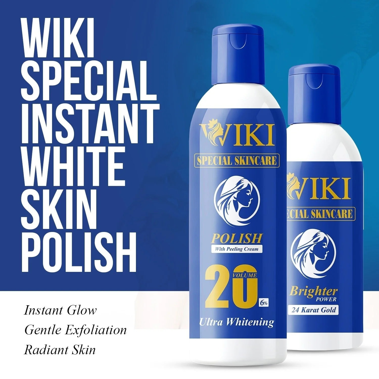 WIKI Special Skin Care Polish With Peeling Cream 200ml & 24K Gold Brighter Powder 100ml ? Ultra Whitening Formula