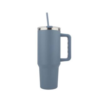 Insulated Stainless Steel Tumbler with Handle and Straw (40oz)