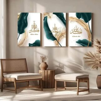 Set of 3  wall art sticky wooden canvas frames for home decore / sticky phototiles