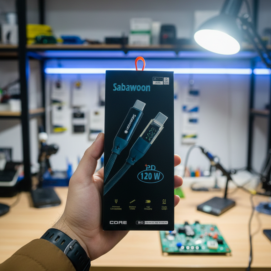 Sabawoon S116 Type?C to Type?C Cable | 120W | Digital Display | 100% Original - Image 2