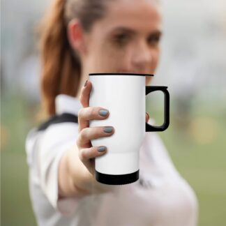White Glossy Steel Coffee Mug 500ml ? Durable Stainless Steel Cup for Hot & Cold Drinks | Office, Travel & Home Use