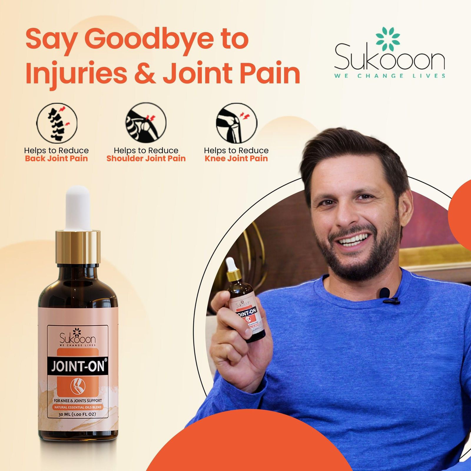 Sukoon Joint On Essential Oil Blend For Pain In Joints Back Pain Arthritis Pain Knee Pain Tennis Elbow Strains And Sprains - 30ML - Image 3