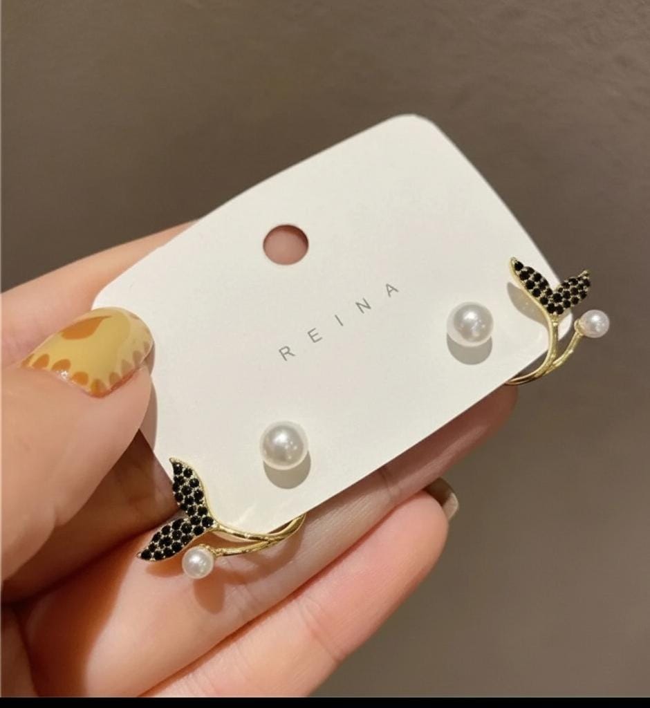 AUJ-939 Korean Fish Tail Earrings ? Elegant Fashion Jewellery, Stylish Accessory for Women