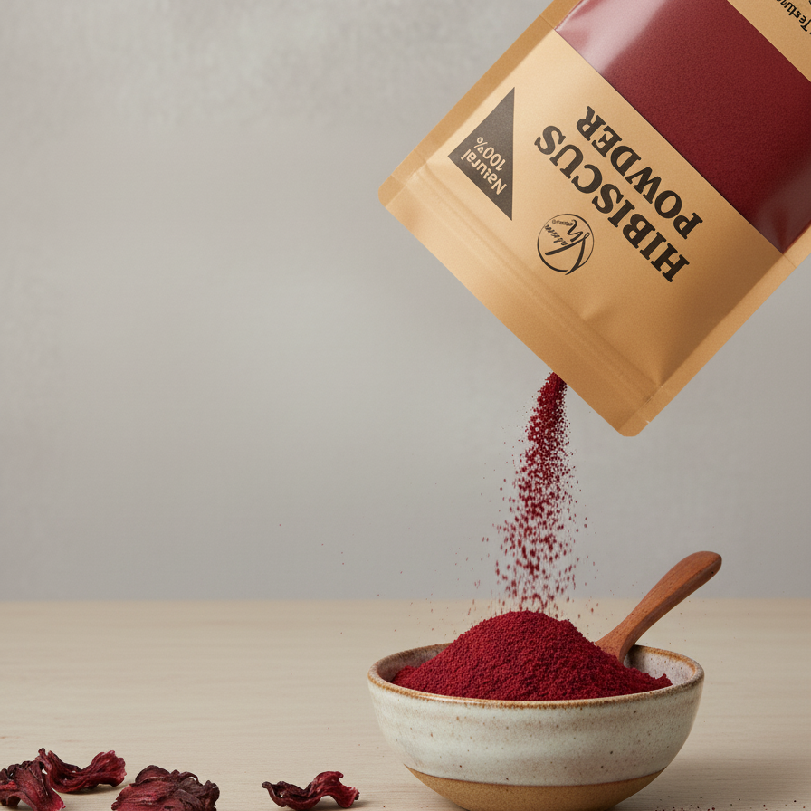Hibiscus Flower Powder 100% Pure And Natural | Organic Herbal Powder For Skin Glow, Hair Growth, Detox And Anti-Aging Care - Image 3
