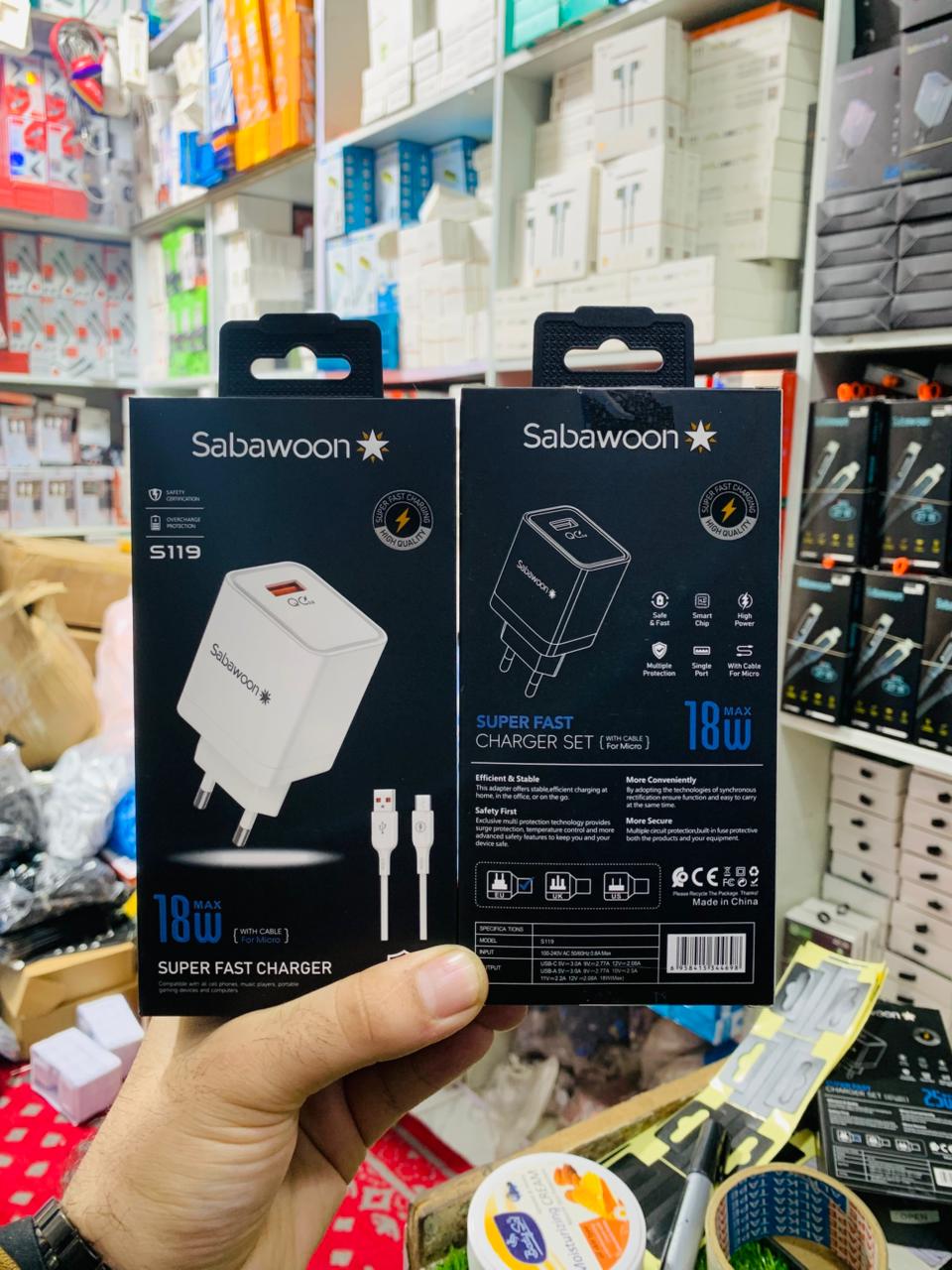 Sabawoon S119 Fast Charging Charger ?? | 18W Original | With Micro Cable - Image 5