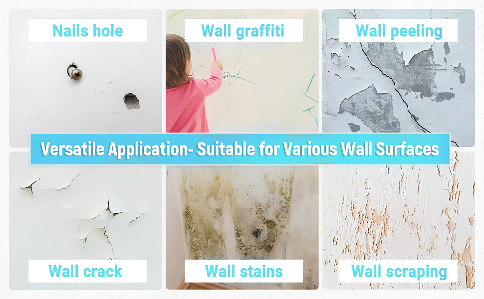 Wall Repair Paste 200gm ? White Waterproof Crack Filler With Scraper, Wall Putty & Hole Mending Agent for Damaged Walls and Joints