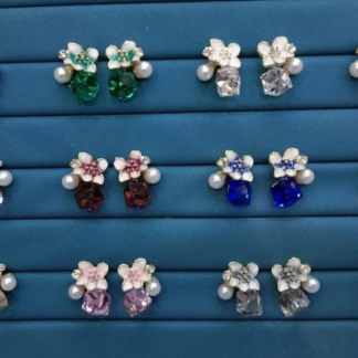 Crystal Flower Korean Earrings ? Elegant Floral Design | Crafted To Perfection With Dazzling Crystal Petals That Catch Every Light Beautifully - PJT986