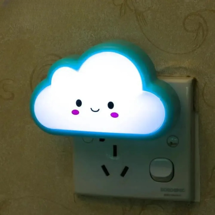 Smiley Cloud Plug-In LED Night Light ? Soft Warm Glow Baby Lamp, Kids Night Light for Bedroom & Nursery (Random Color) - Image 3