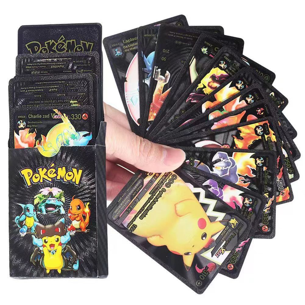 Pokemon Metal Cards Collection Box ? 55 Cards per Pack | 3D Pokemon Trading Cards | Durable Metal Cards | Gold, Black & Silver Color Options | Premium Collector?s Edition Gift Set