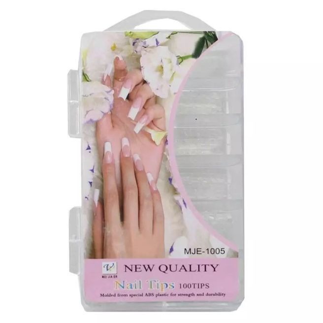 100 Pcs Fake Nails Set ? White ABS Plastic Nail Tips, Durable & Easy-to-Apply, Smooth Finish for DIY Nail Art & Professional Salon Manicure - Image 3