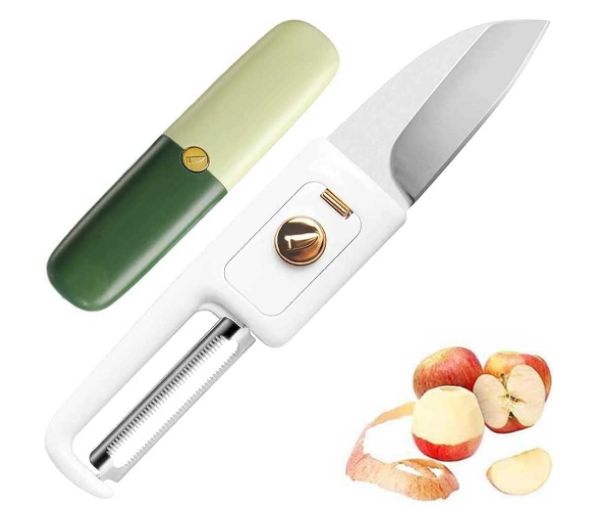 2-in-1 Stainless Steel Fruit Knife with Peeler ? Portable Fruit Cutting & Peeling Tool - Image 2