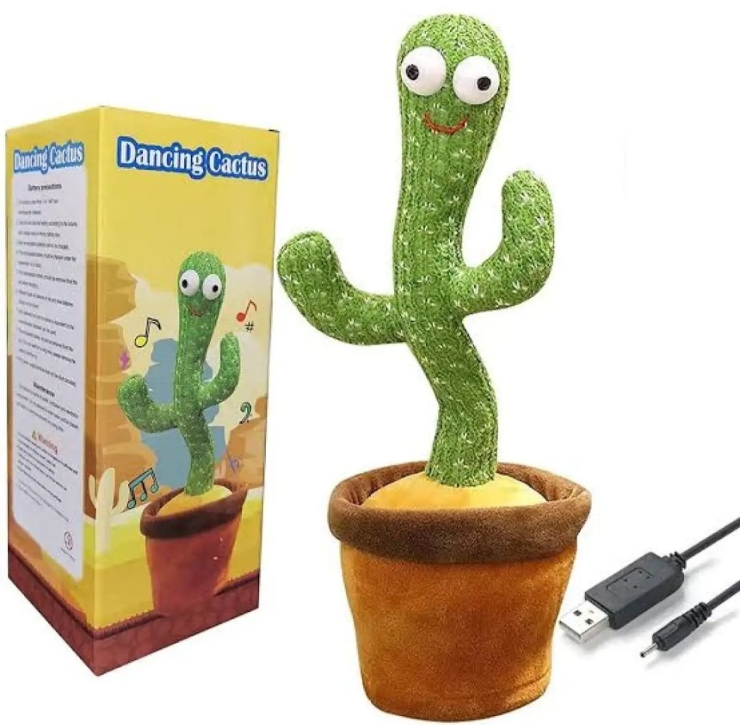 Rechargeable Cute Dancing Cactus Toy for Kids | Talking Dancing Shaking & Talk Back with Lights | Happy Birthday Gift (With Box) - Image 4