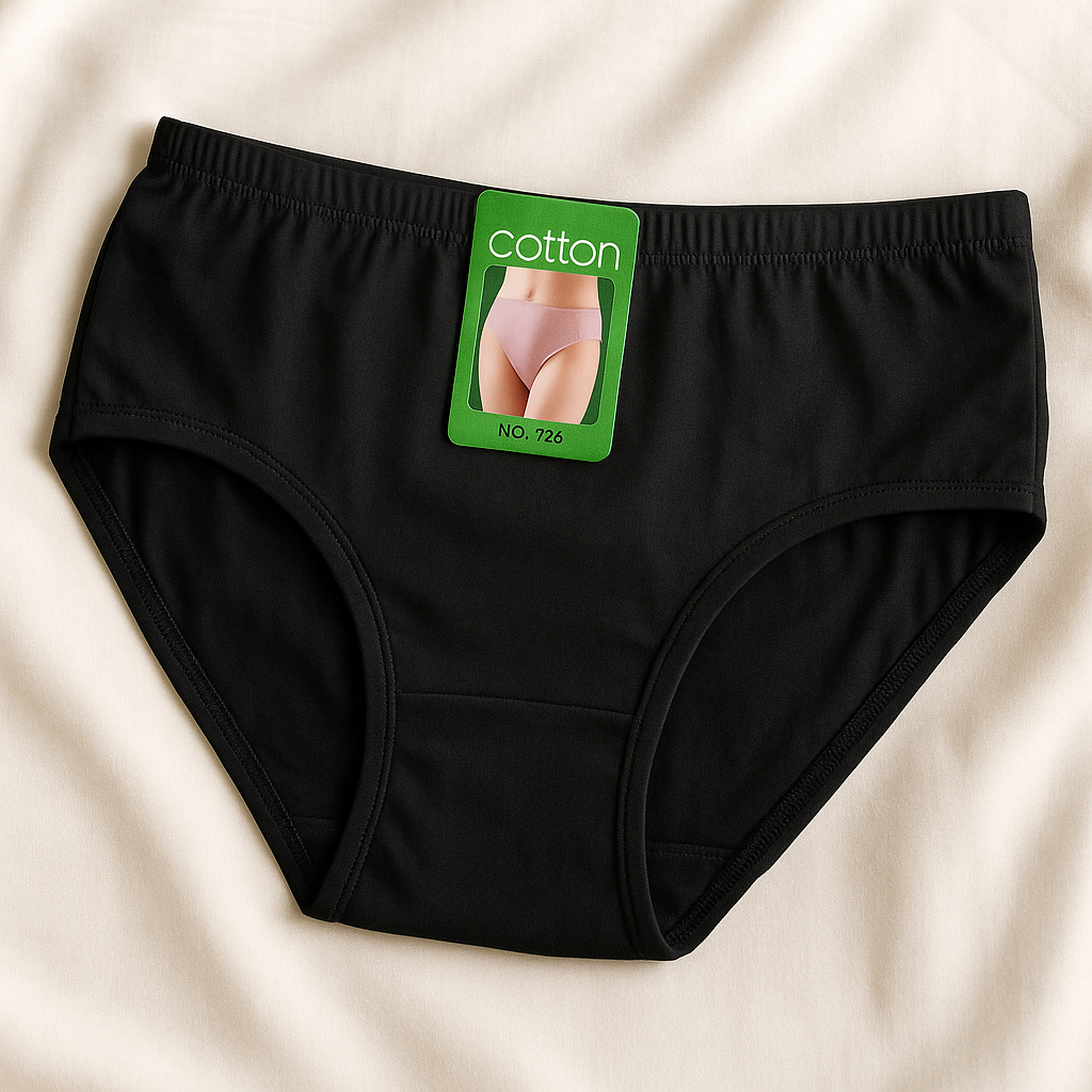 2 Pcs Women?s Cotton Plain Panties ? Soft & Comfortable Underwear (Skin, Black | S/M/L)