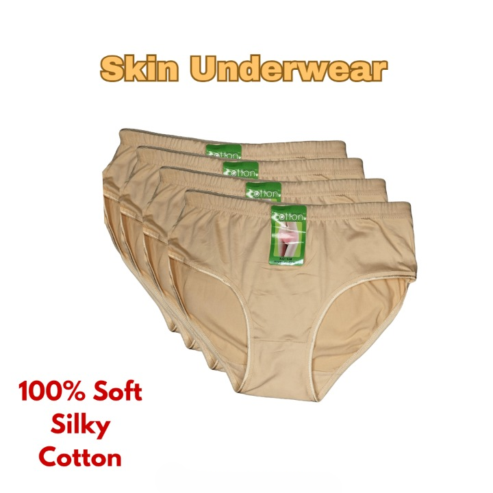 2 Pcs Women?s Cotton Plain Panties ? Soft & Comfortable Underwear (Skin, Black | S/M/L) - Image 3