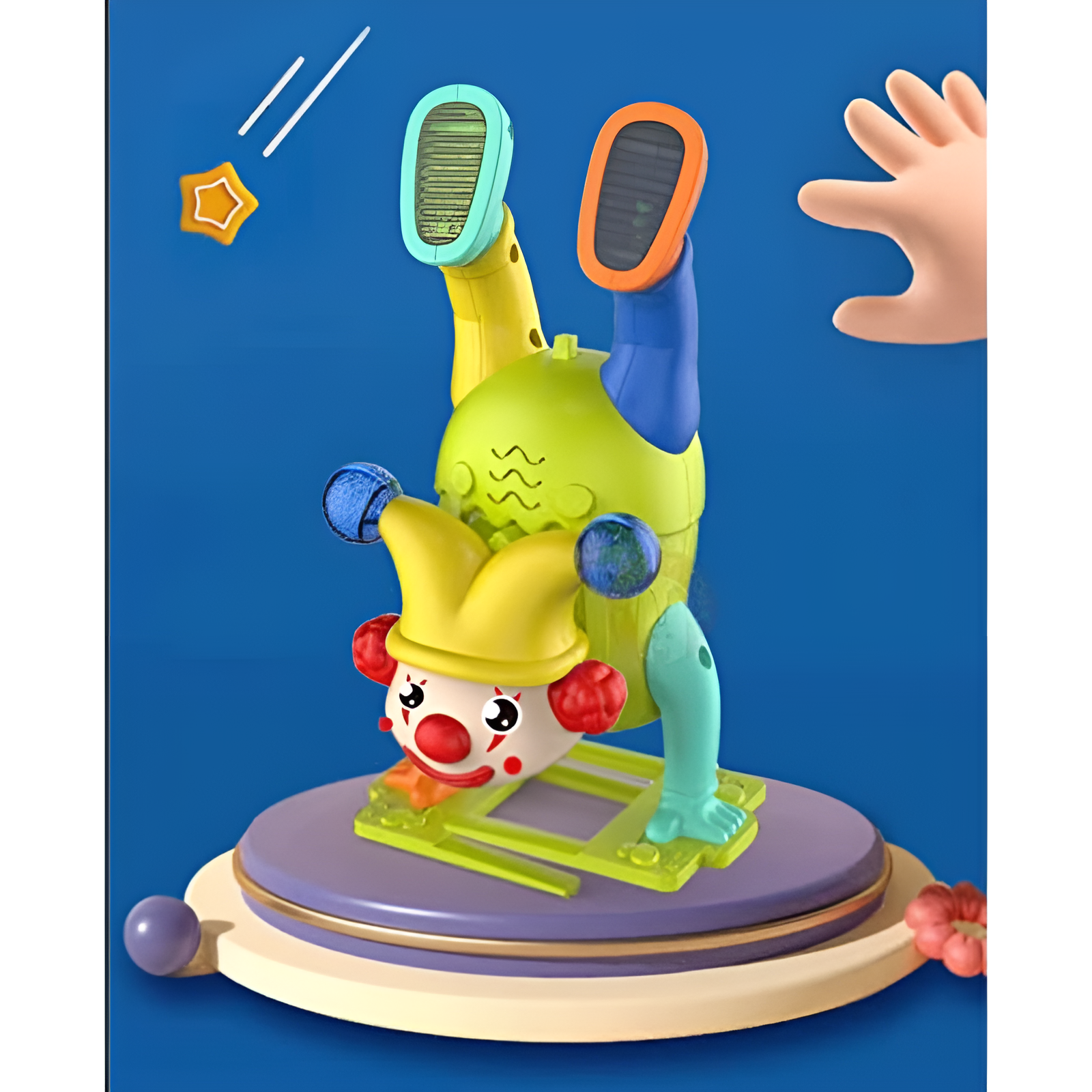 Electric Upside-Down Dancing Clown Toy with Music & Flashing Lights ? Battery Operated, Multicolor, Fun Interactive Gift for Kids Above 3 Years (Random Color) - Image 2