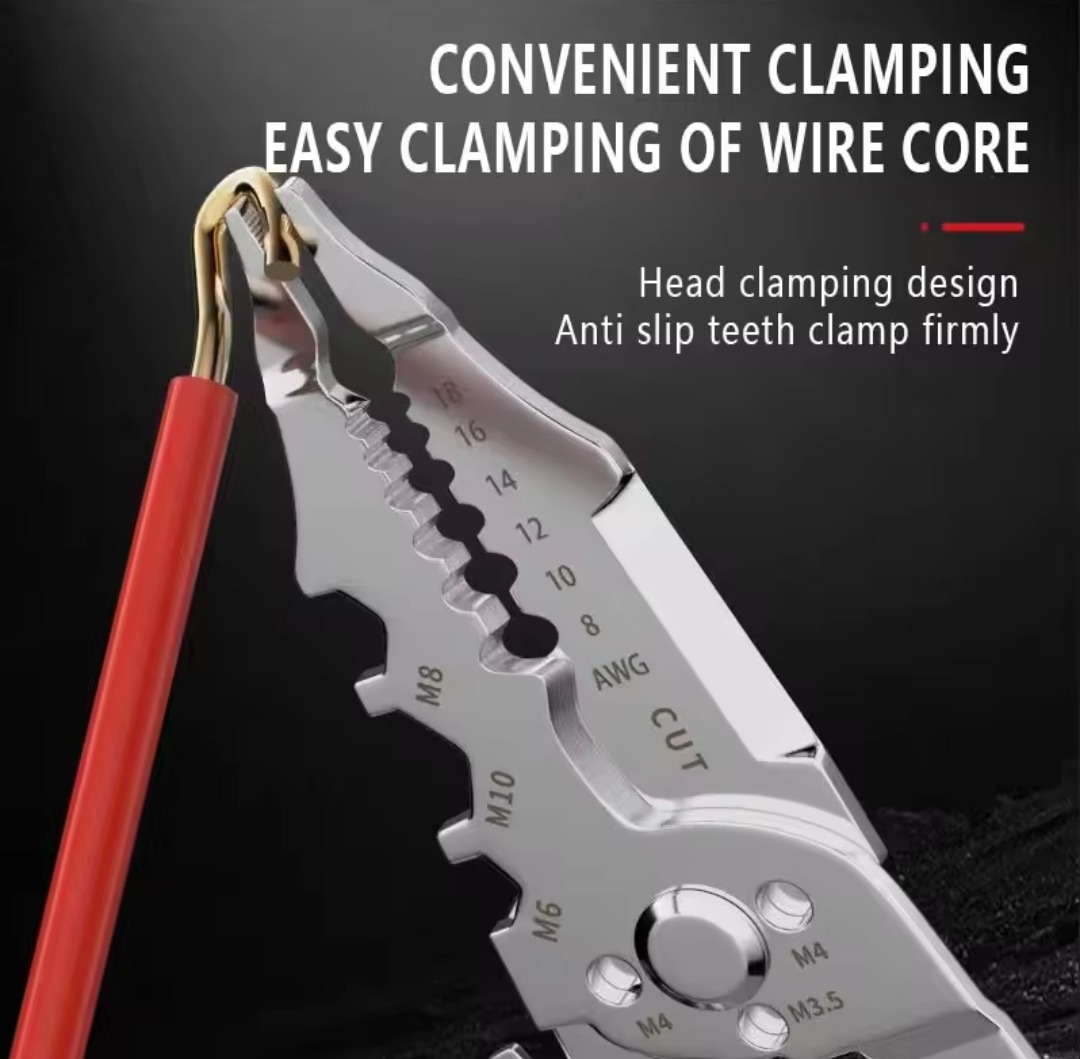 Multi-Function Wire Stripper and Cutter ? 10-in-1 Electrical Tool with Wire Cutting, Stripping, Crimping & Screw Functions