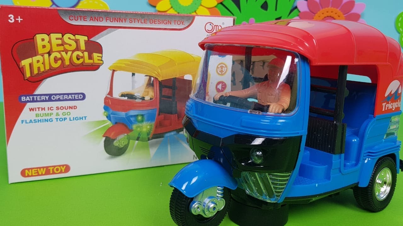 Musical Electric Tricycle Rickshaw Toy for Kids ? Battery Operated with Front & Rear Lights, Music, Durable Plastic Build, (Multi-Color) - Image 3