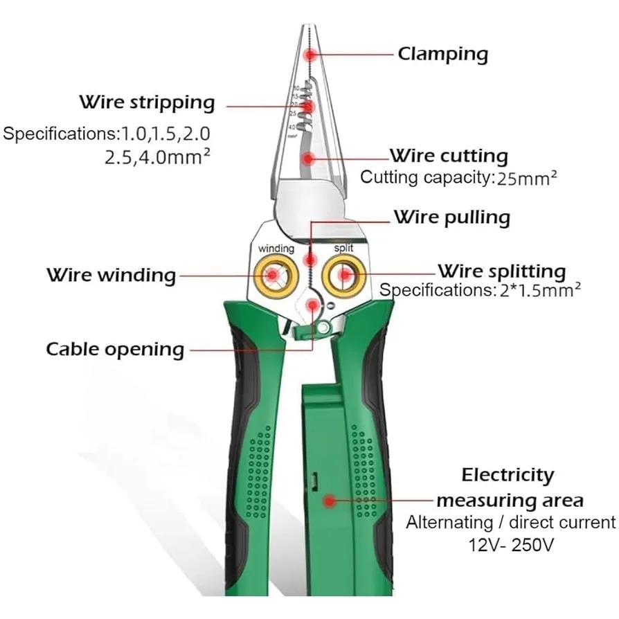 8-in-1 Wire Stripper & Voltage Tester ? Multi-Purpose Electrical Tool for Professionals - Image 3
