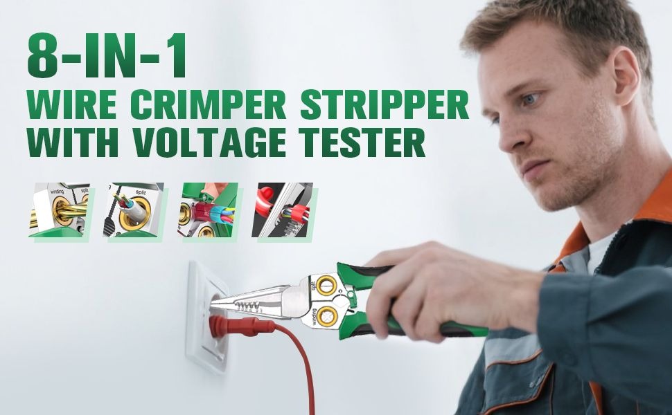 8-in-1 Wire Stripper & Voltage Tester ? Multi-Purpose Electrical Tool for Professionals - Image 2