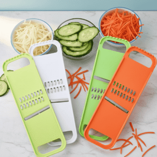 Handheld Stainless Steel Vegetable Mandoline Slicer and Julienne Grater Set for Efficient Kitchen Food Preparation and Creative Garnishing