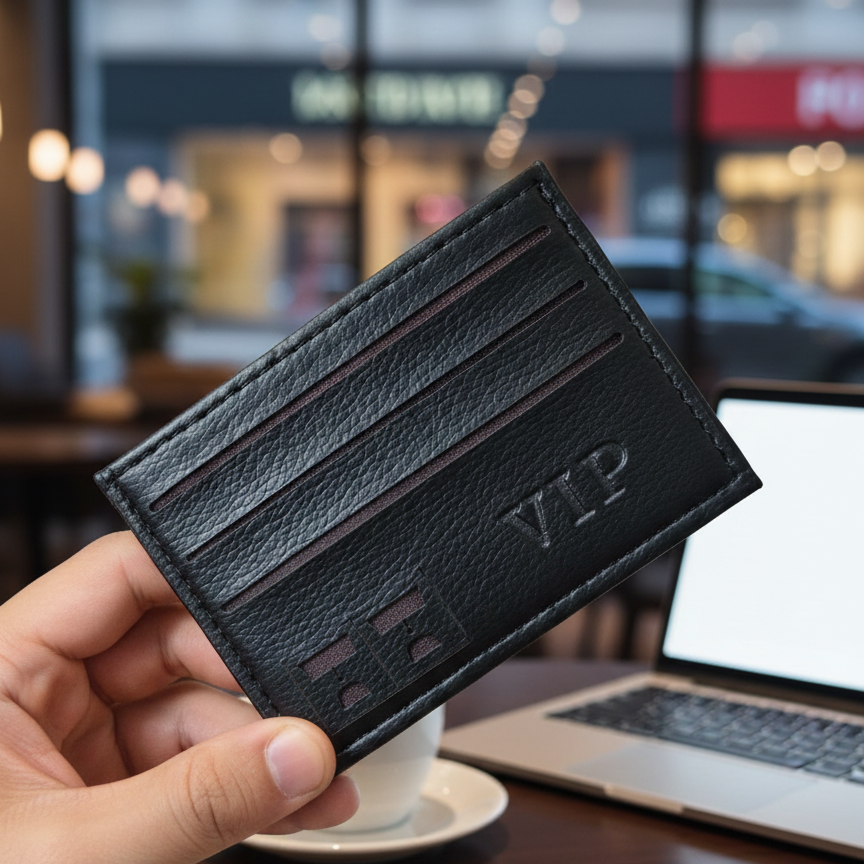Pu Leather Vip Card Holder Wallet Providing Durable Quality Comfortable Use Practical Organization - Black - Image 4