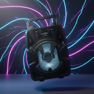 Cyber-Pulse Portable Bluetooth Party Speaker – Neon Edition with Integrated Light Show