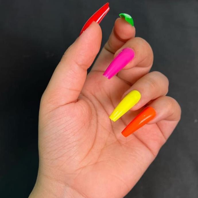 Pack Of 2 576 Pcs Artificial Nails With Free Nail Glue Made Of Abs Plastic In Multicolor - Image 3
