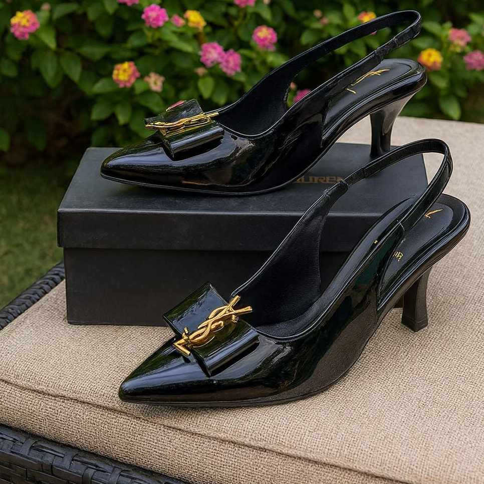 YSL Inspired Slingback Heels Providing Elegant Style With Sophisticated Look Durable Quality Comfortable Wear - Image 3