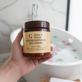 Glow & White Korean Whitening Gold Cream for radiant, bright, and nourished skin care.500Ml