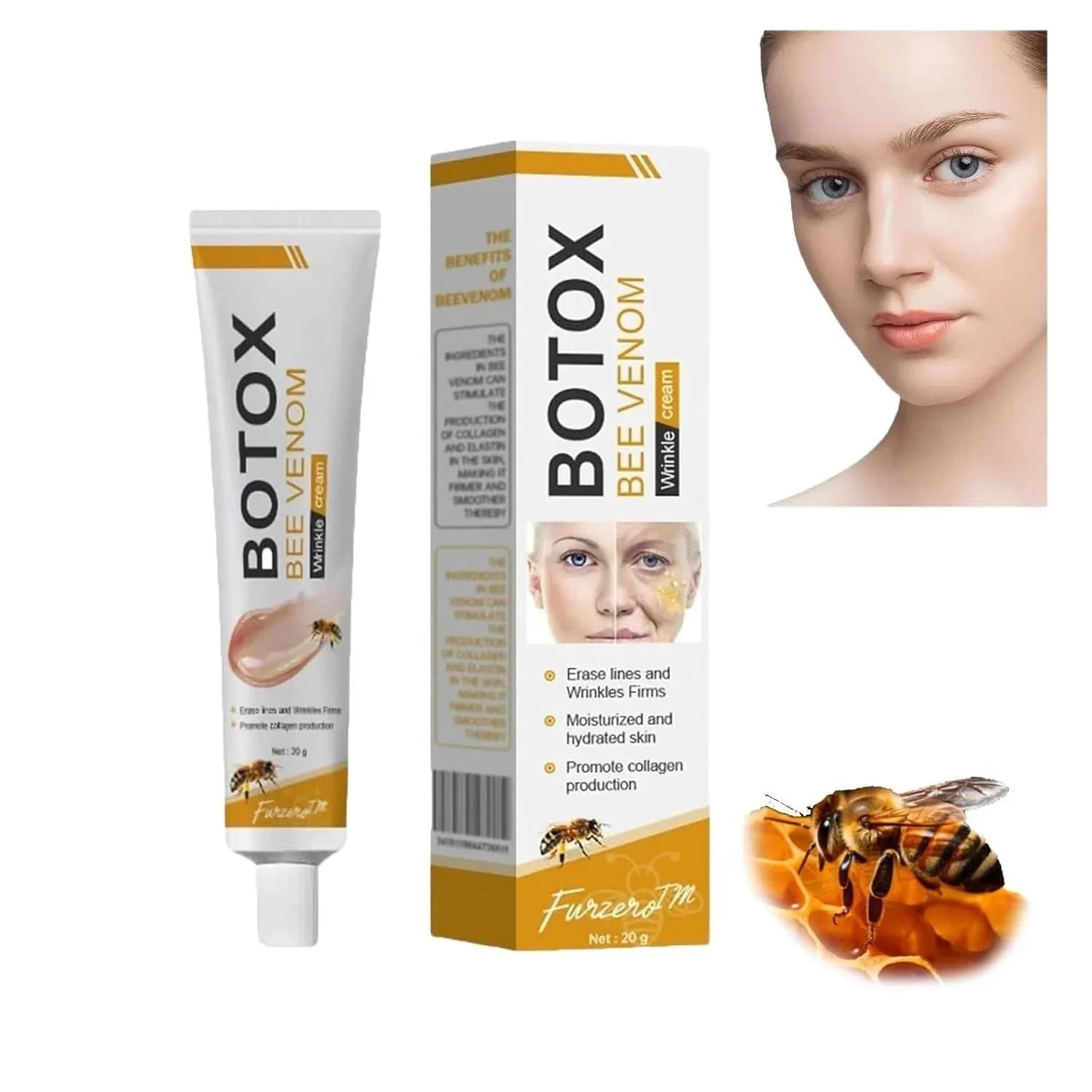 Botox Bee Venom Wrinkle Cream | Anti‑Aging Moisturizer | Collagen Boost | Reduce Wrinkles & Fine Lines 20gm - Image 2