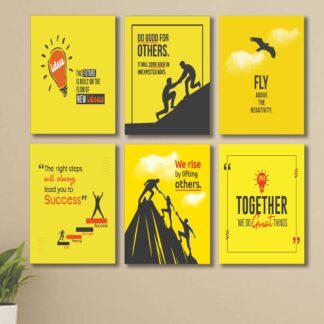 Set of 6 Wall Art Wooden Phototile Frames for Wall Decor