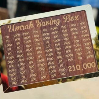 Umrah Saving Box - Box For Umrah Saving | Umrah Saving Box Wooden Money Box for Umrah - 210,000