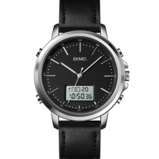 SKMEI Men's Fashion Digital Watch Analog Leather Multifunctional Waterproof Men's Watch 1652 | Skemi Men Digital Analog Watch - Without Box