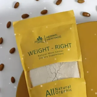 Herbal Heritage WEIGHT-RIGHT Natural Mass Gainer – Organic Dietary Supplement for Healthy Weight Gain (80g)