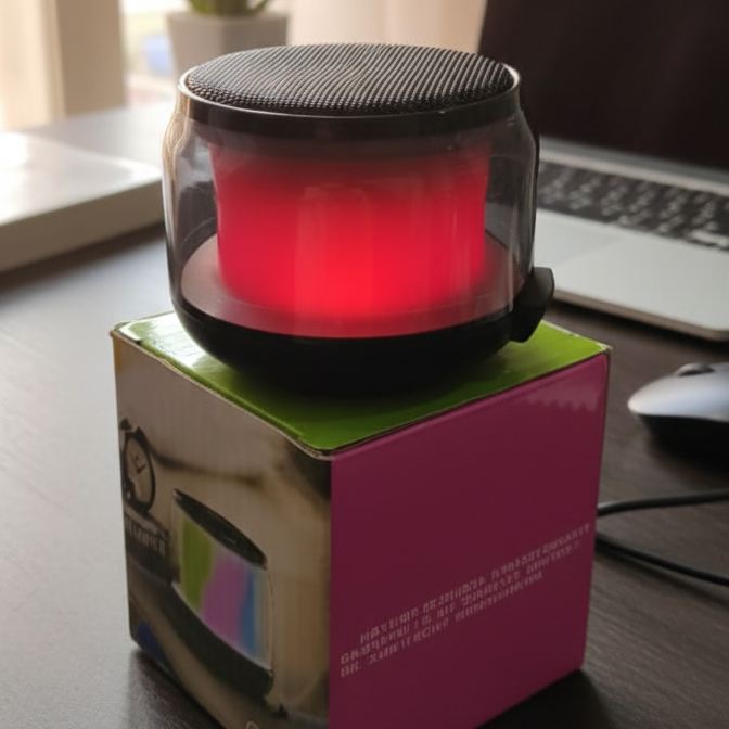 RGB Lights Portable Wireless Speaker | Long‑Lasting Battery | Premium Box Packaging