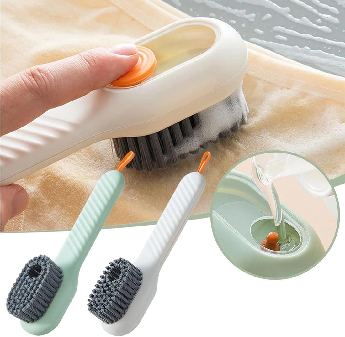 Multifunctional Soft-Bristled Shoe Brush Shoe Brushes Long Handle Brush Automatic Filling Clothes Cleaning Clothing Board Tools (Random Color) - Image 3