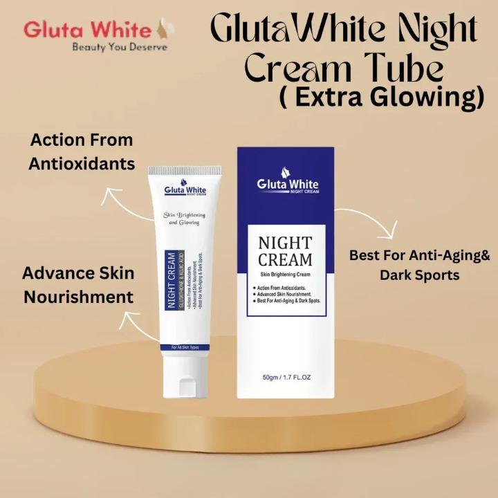 Gluta White Night Cream | 50ml | Advanced Brightening, Nourishing & Anti‑Aging Formula - Image 5