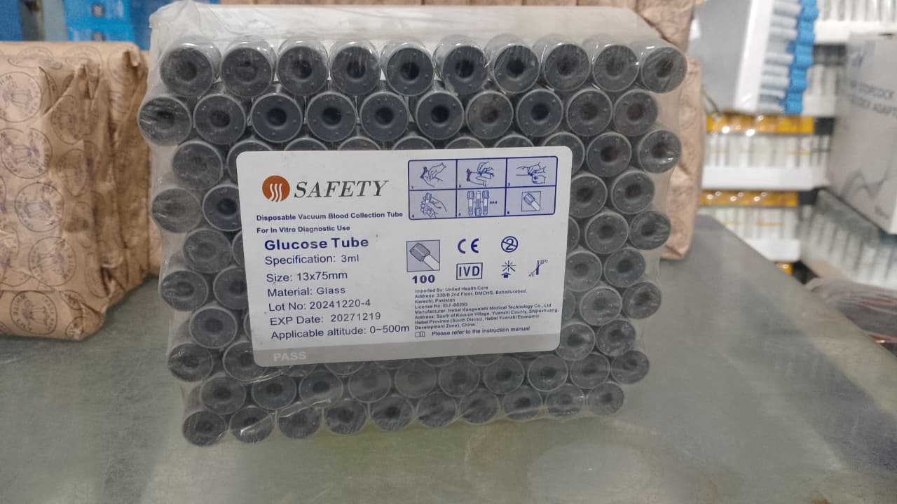 Safety Grey Blood Collection Tube – Glucose Test Tube 3ML, Secure Sample Collection for Laboratory Use