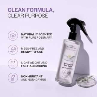 Bare Anatomy Rosemary & Rice Water Hair Growth Spray - 200ml | Boosts Thickness & Strength | Water-Based, Alcohol & Sulphate Free Formula