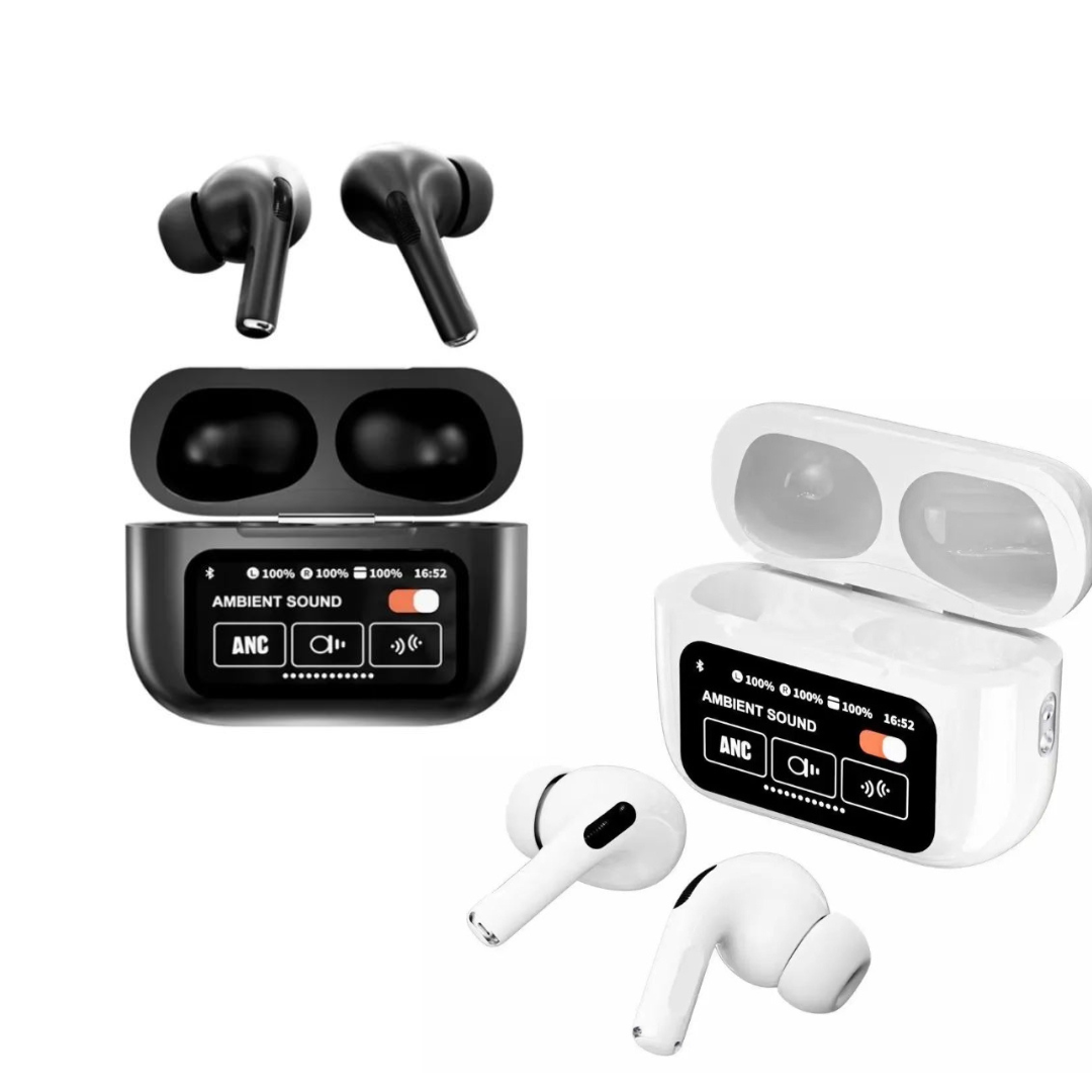 A9 Pro Smart Screen Wireless Earbuds – ANC & ENC Noise Cancelling, Bluetooth 5.4, Touch Control Display Case, Hi-Fi Sound & 36H Playtime ( white colour ) - Image 3