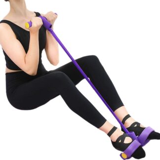 Foot Pedal Resistance Band – Elastic Sit-Up Pull Rope for Yoga & Fitness | Tummy Trimmer (Random Colors)
