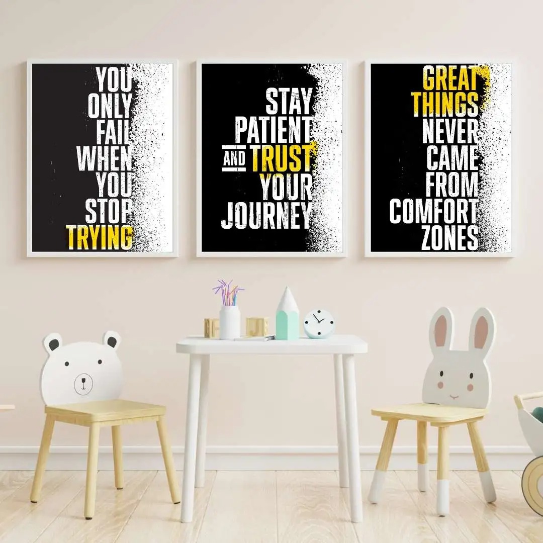 Set Of 3 Motivational Quote Frames/ Set of 3 motivational Frame Wall Paintings, For Office Decor
