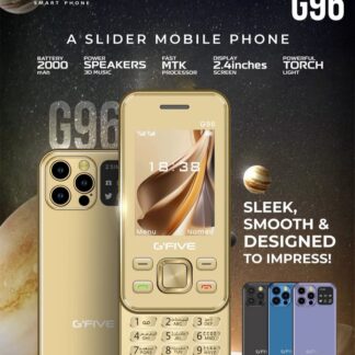 Gfive G96 Slider Mobile | 2.4" QVGA Display | Dual SIM | PTA Approved | 2000mAh Battery (Random Colour)