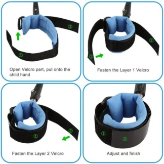 Anti Lost child lock | Anti-Lost Wrist Link - Baby Child Anti Lost Wrist Link Safety Harness Strap Hand belt band for toddlers wristband for kids loss best for umrah and hajj, travelling purpose,safe secure (Random Color)