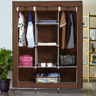 3 Door Fancy & Portable Foldable Closet Wardrobe Storage Organizer with Shelves Foe Multi Purpose