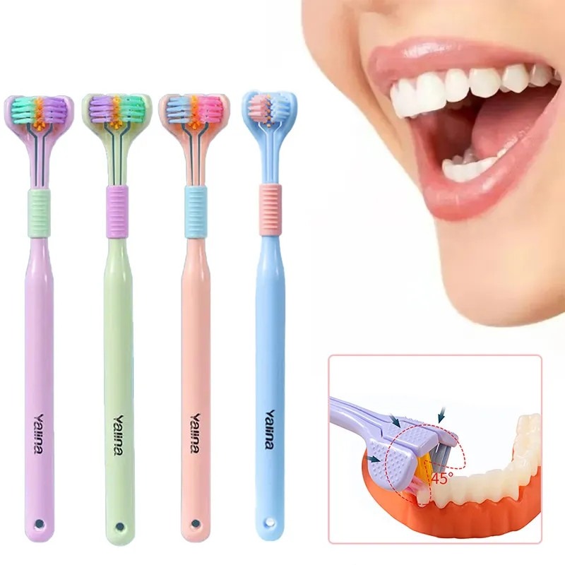 Three Sided Soft Hair Toothbrush Wrap Around Deep Cleaning Manual Toothbrush For Adults And Children Comfortable Grip - Image 3