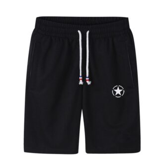 Black Quick Dry Shorts with Star Logo | Black Color | MEN | for Gym, Sports & Fitness
