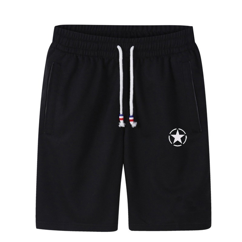 Black Quick Dry Shorts with Star Logo | Black Color | MEN | for Gym, Sports & Fitness