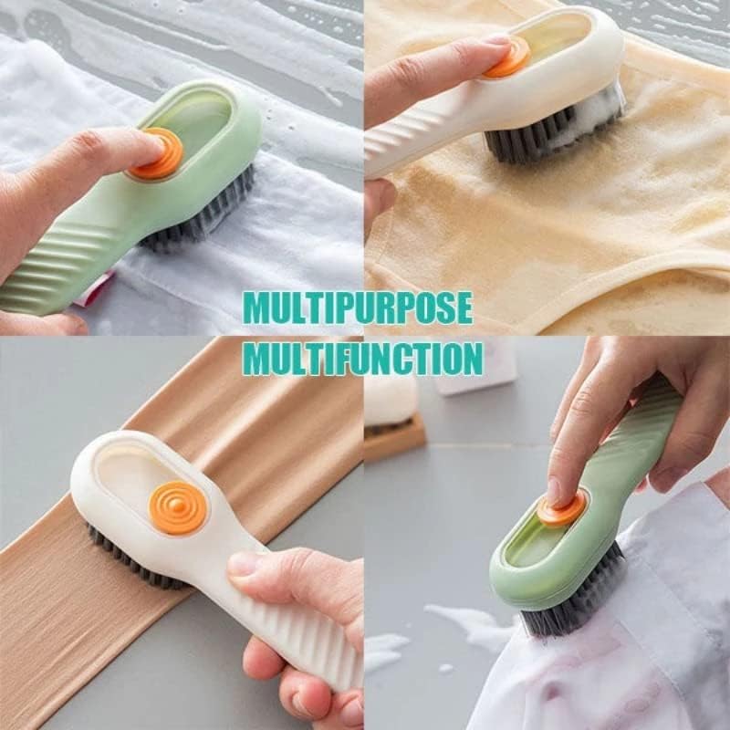 Multifunctional Soft-Bristled Shoe Brush Shoe Brushes Long Handle Brush Automatic Filling Clothes Cleaning Clothing Board Tools (Random Color) - Image 2