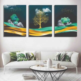 Set of 3 Wall Art Wooden Phototile Frames for Wall Decor